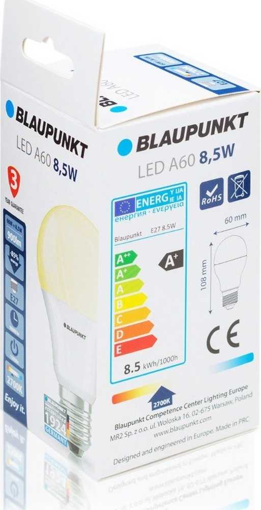 Blaupunkt Rinkinys 5 vnt - LED lemputės E27 8.5W šiltos spalvos
