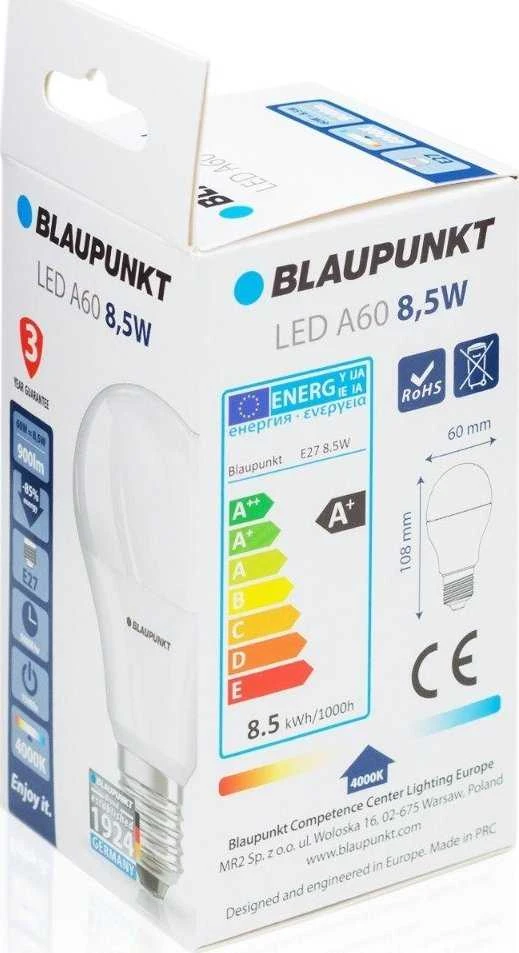 Blaupunkt LED lemputė E27 8.5W, natūralios spalvos