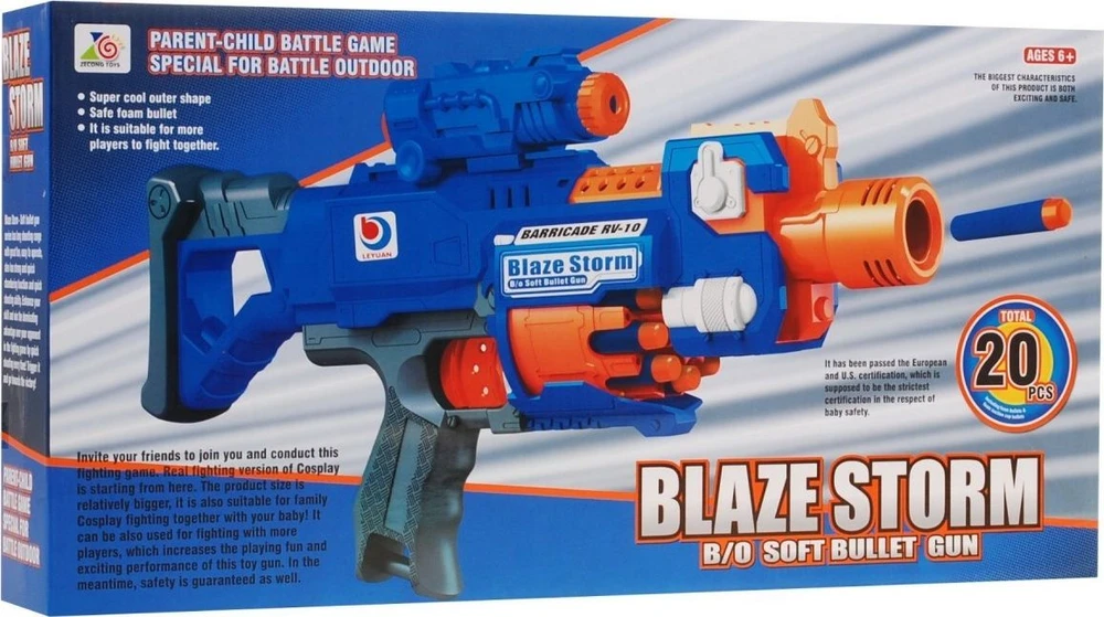 Ramiz Blaze Storm greito šaudymo šautuvas BARRICADE RV-10 mėlynos spalvos (nuo 8 metų)