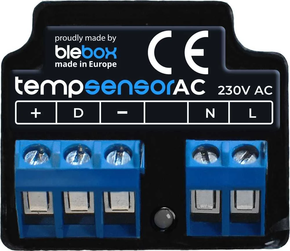 BleBox tempSensorAC - WiFi temperatūros jutiklis, 230VAC - iki 4 temperatūros zondų