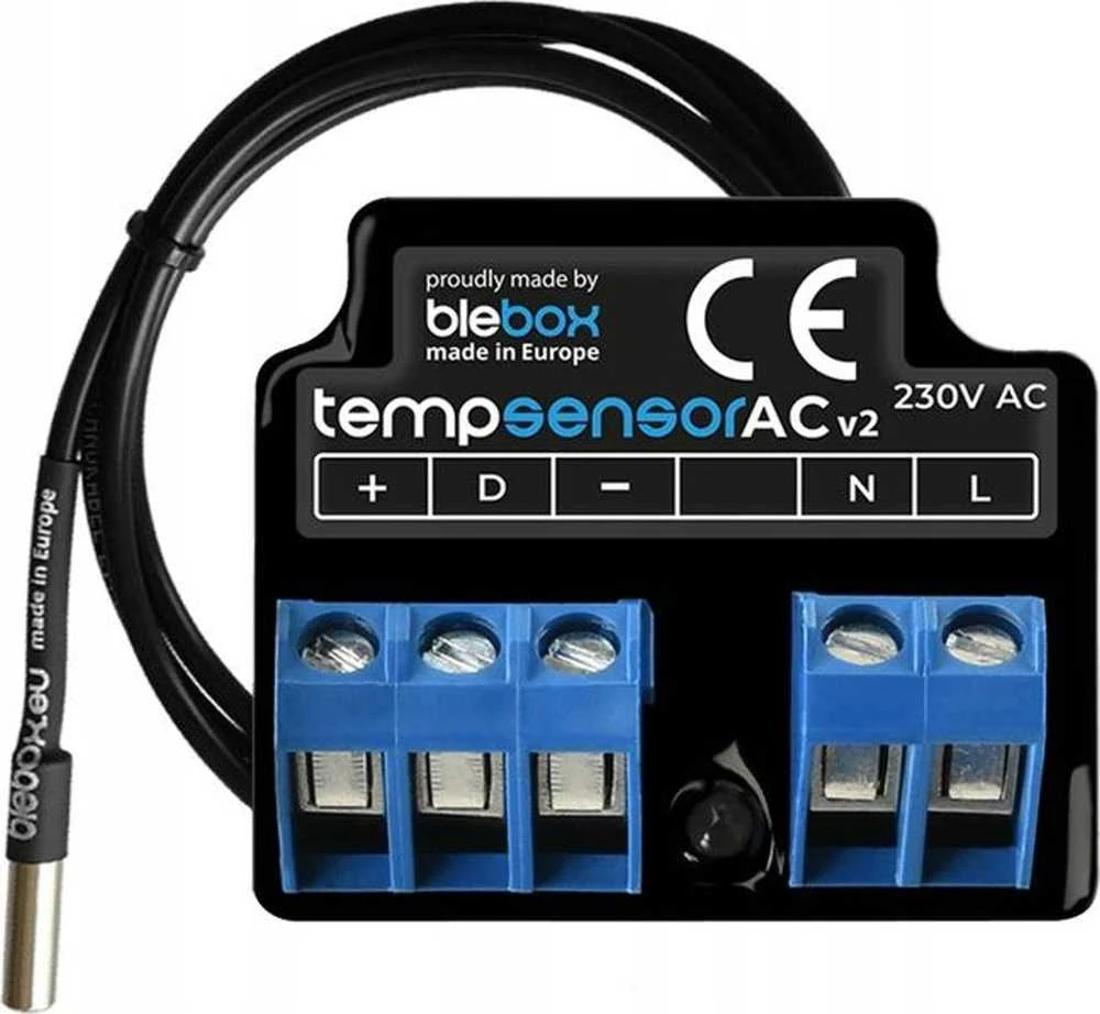 BleBox tempSensorAC - WiFi temperatūros jutiklis, 230VAC - iki 4 temperatūros zondų