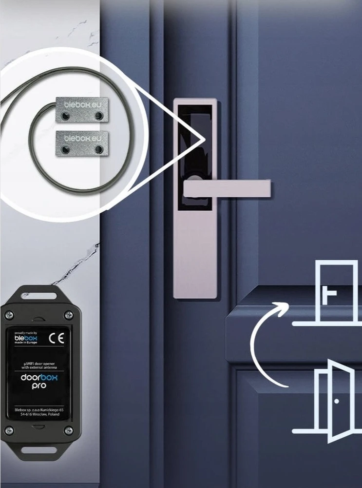 BleBox doorbox PRO – durų ir vartų valdiklis 12–24 V AC/DC WiFi – Android / iOS programėlė