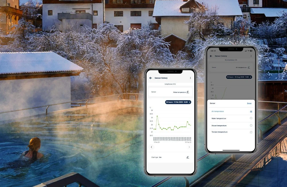 BleBox tempSensor DIN – temperatūros jutiklis 230 V AC – WiFi – Android / iOS programėlė