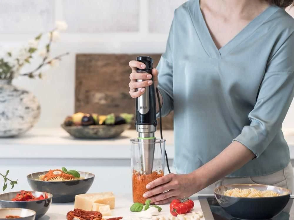Braun MQ 7025X 0,6 L Panardinamas maišytuvas Juoda, Nerūdijančiojo plieno 1000 W