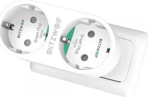 BlitzWolf išmanusis prietaisas su dviem lizdais ir energijos vartojimo matavimo funkcija WIFI 3680W