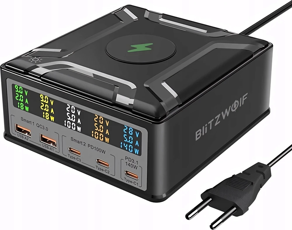 Sieninis įkroviklis Blitzwolf BW-S26 250W (juodas)