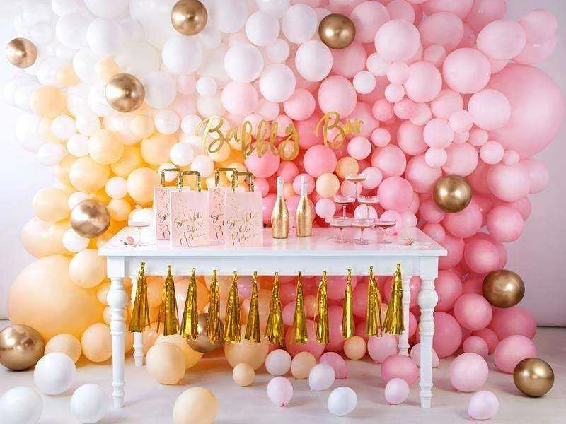PartyDeco Blizgantys balionai auksiniai, 30cm, 10vnt