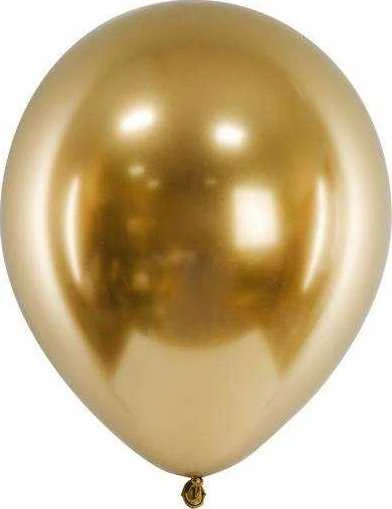 PartyDeco Blizgantys balionai auksiniai, 30cm, 10vnt