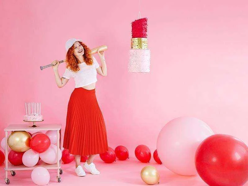 PartyDeco Blizgantys balionai auksiniai, 30cm, 10vnt