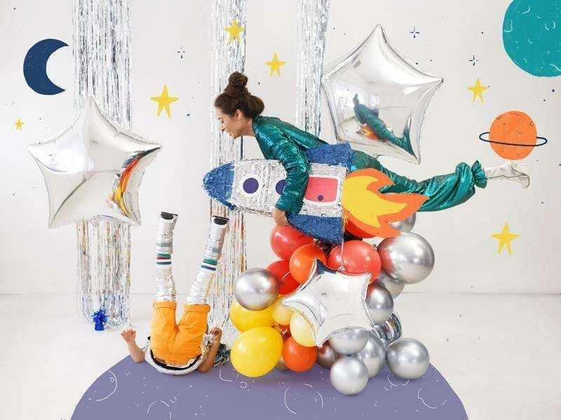 PartyDeco Blizgūs sidabriniai balionai (10vnt)