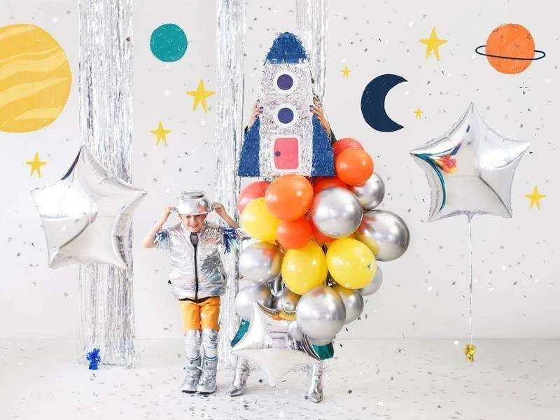 PartyDeco Blizgūs sidabriniai balionai (10vnt)