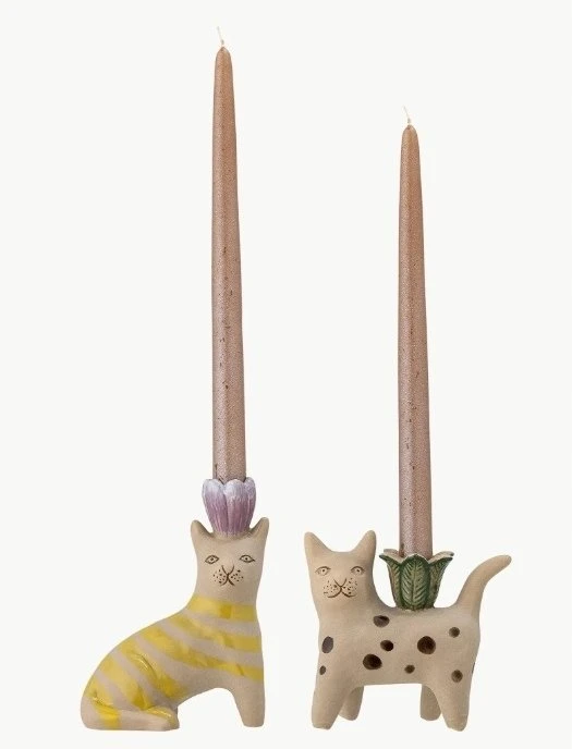 Bloomingville Set of 2 Mamie Cat Candlestick (82058194)