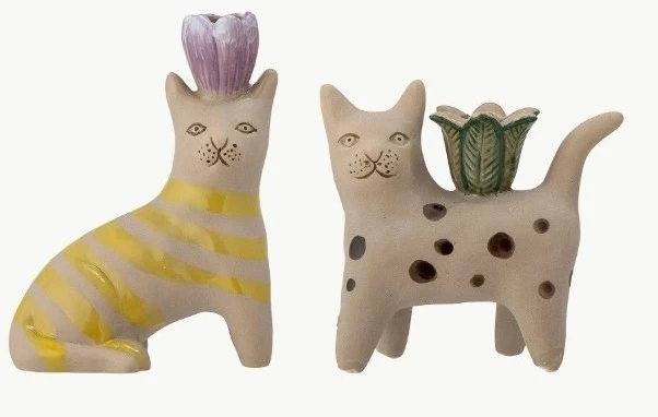 Bloomingville Set of 2 Mamie Cat Candlestick (82058194)