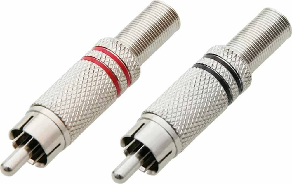 Blow 1031# RCA metalinis kištukas (juodas + raudonas)