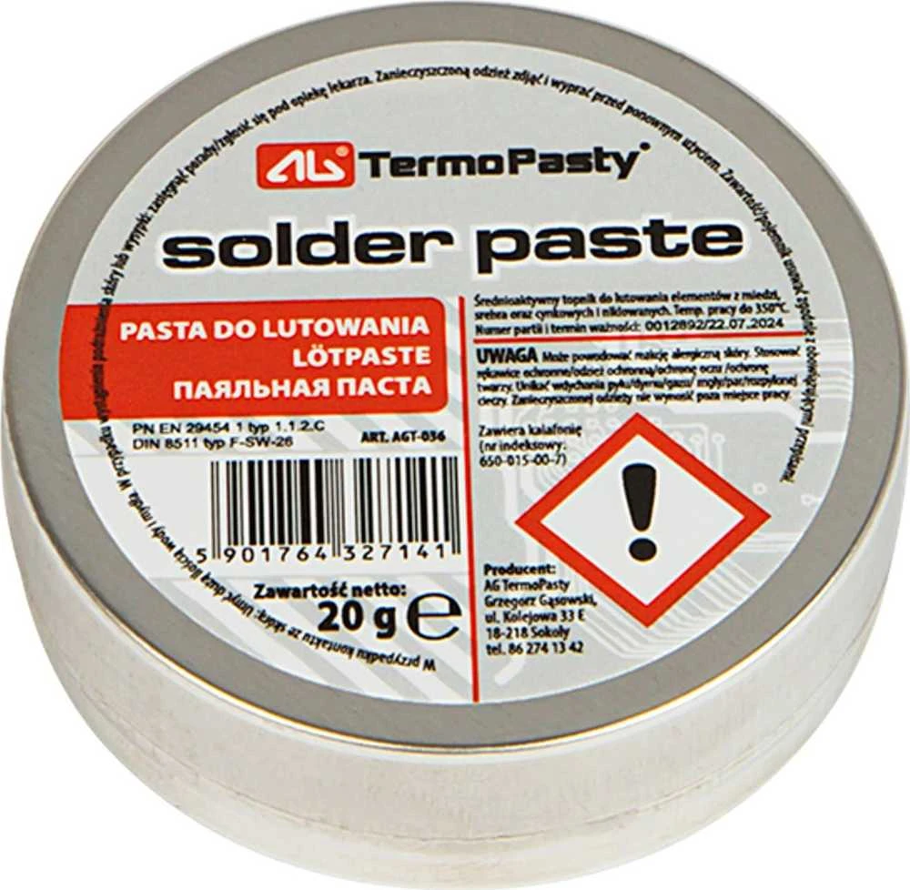 Litavimo pasta 20g su technine etiketė