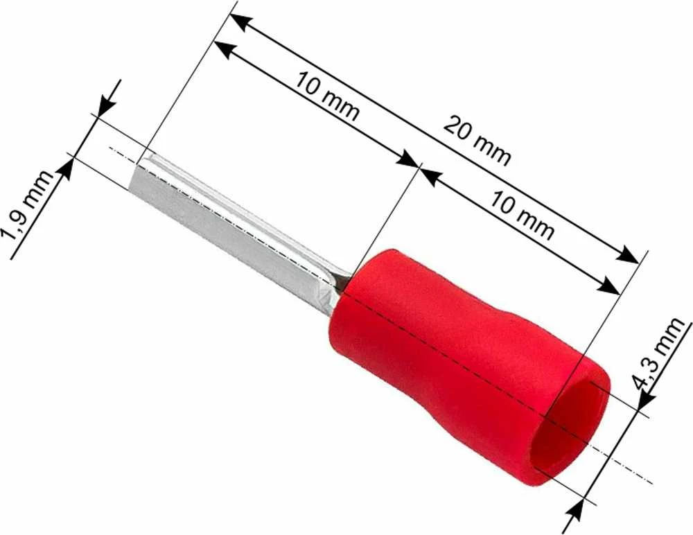 Blow Oem Vamzdelio formos jungtys 1.9/20mm 100vnt - raudona