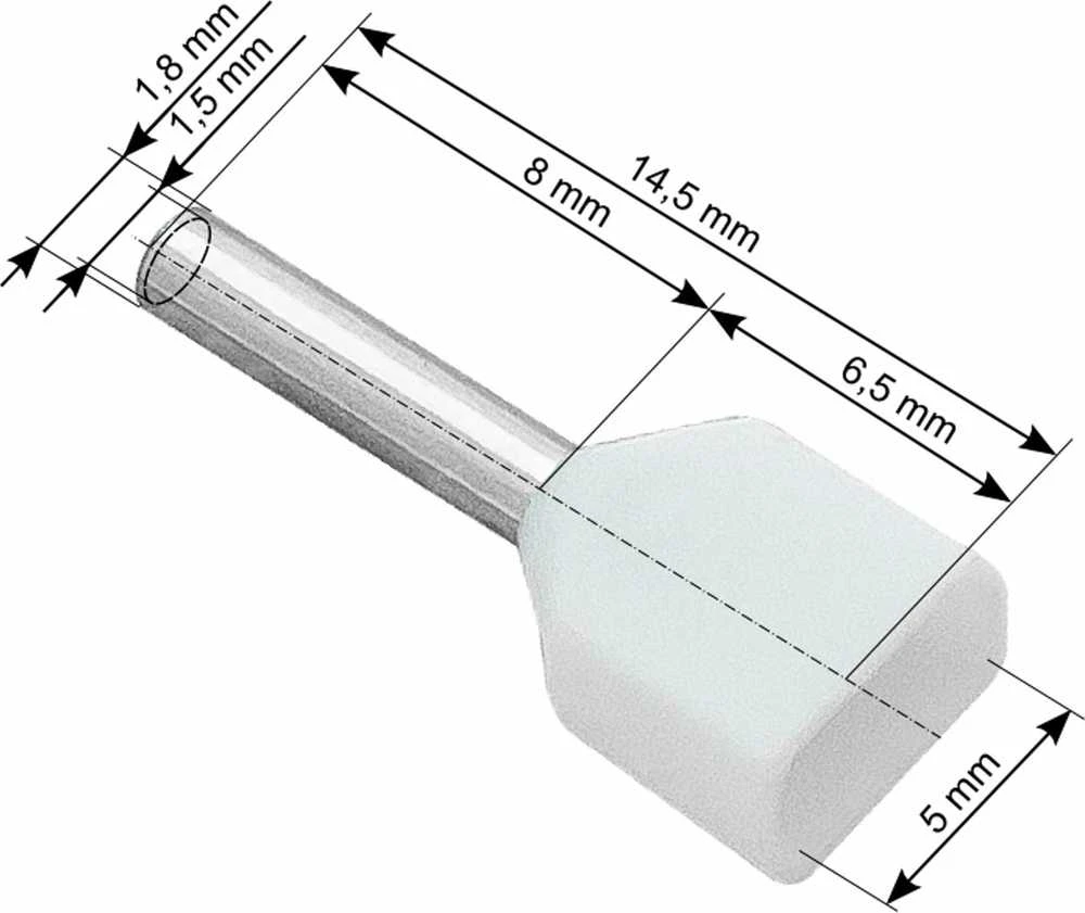 Blow Oem Vamzdelio formos jungtys 2x0.5/8 100vnt - balta