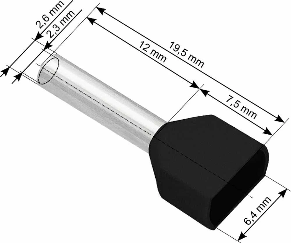Blow Oem Vamzdelio formos jungtys 2x1.5/12 100vnt - juoda