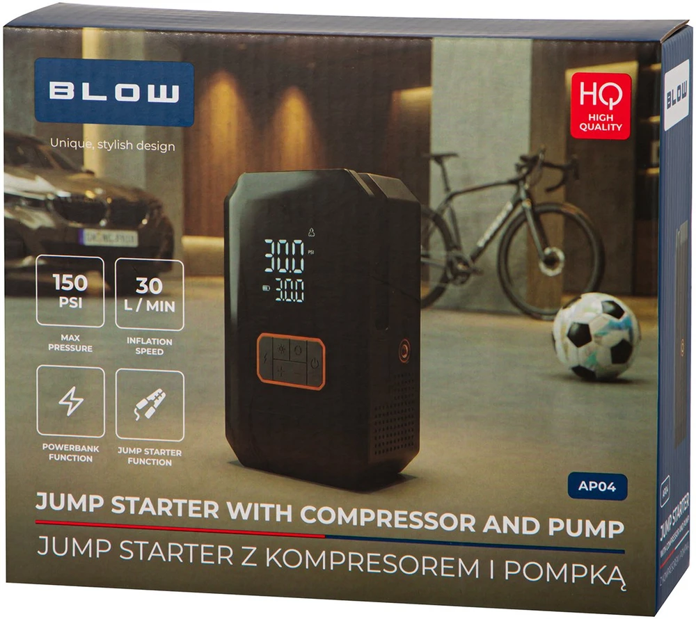 Blow Išorinė baterija - užvedimo jungiklis AP04 kompresoriaus siurblio pūtimas
