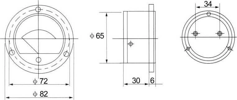 Blow Analoginis ampermetras, apvalus 30A