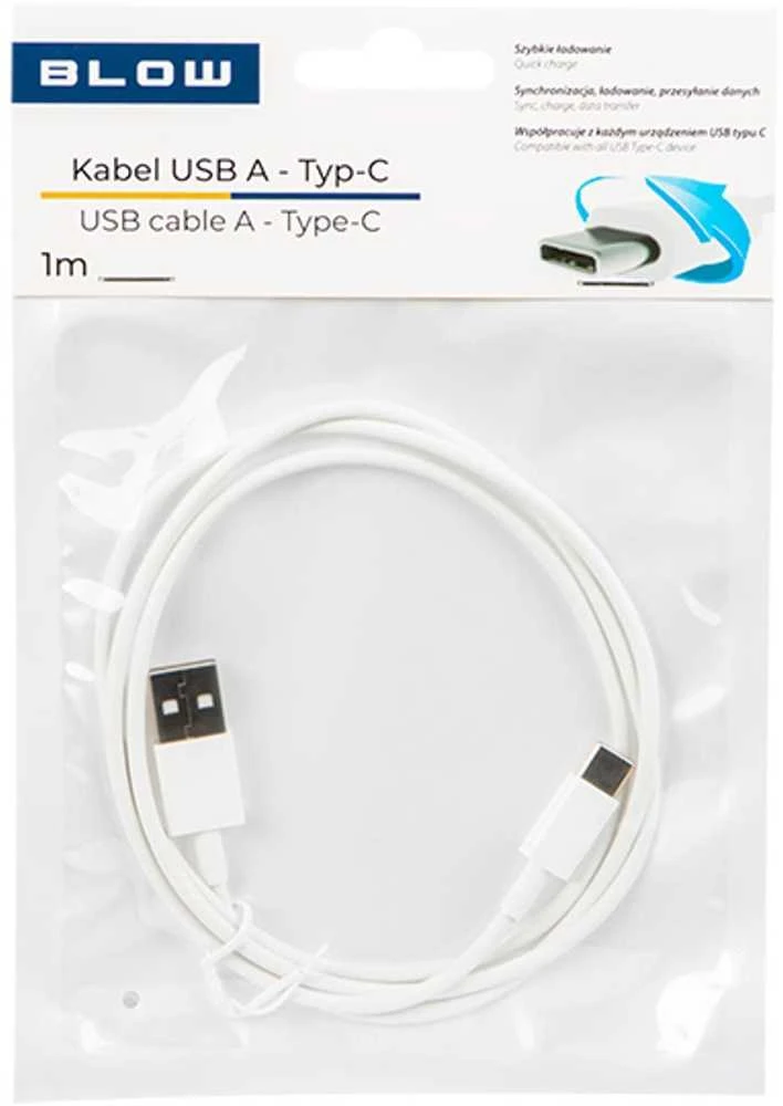 Blow USB 2.0 A jungtis – USB-C 1 m baltas