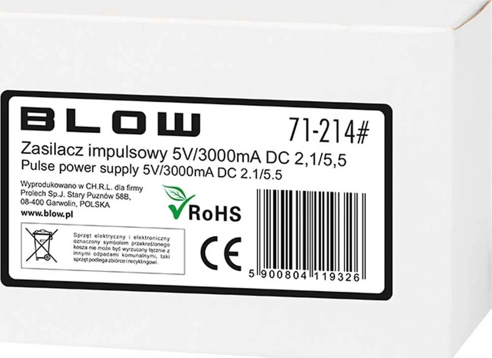 Blow Impulsinis maitinimo šaltinis 5V 3A 2.1x5.5