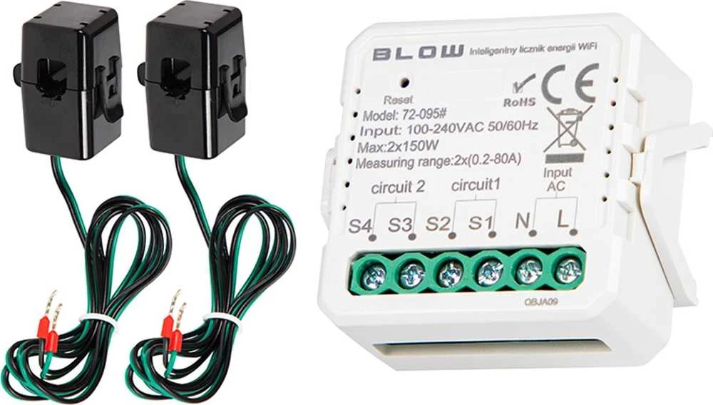 Blow Išmanus dviejų krypčių, dviejų kanalų WiFi energijos skaitiklis TUYA