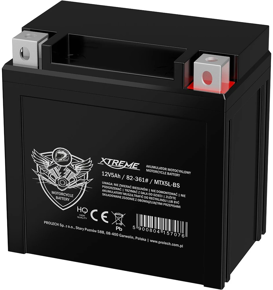 Blow Motociklo akumuliatorius 12V 5Ah XTREME dešinysis+