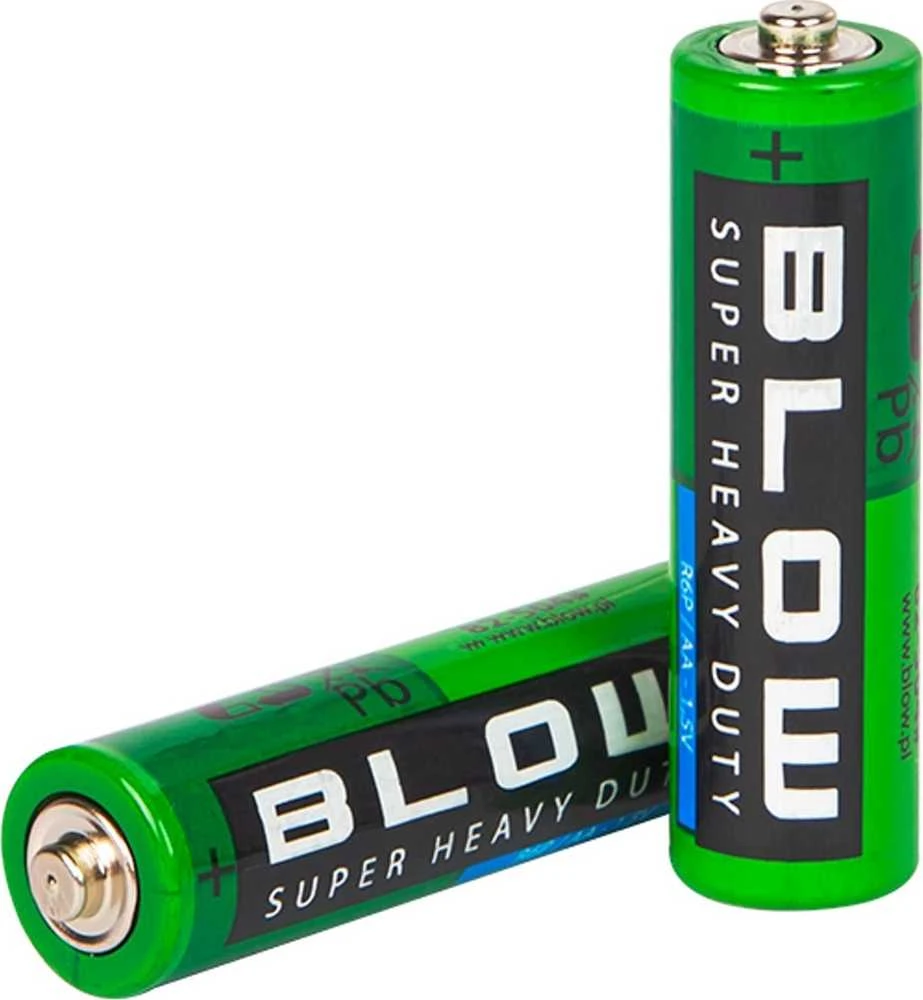 Dvi žalios AA baterijos Blow