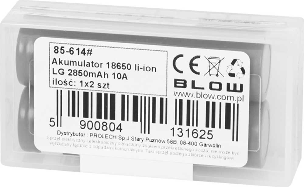 Blow Akumulatorius 18650 ličio jonų LG 2850mAh 10A