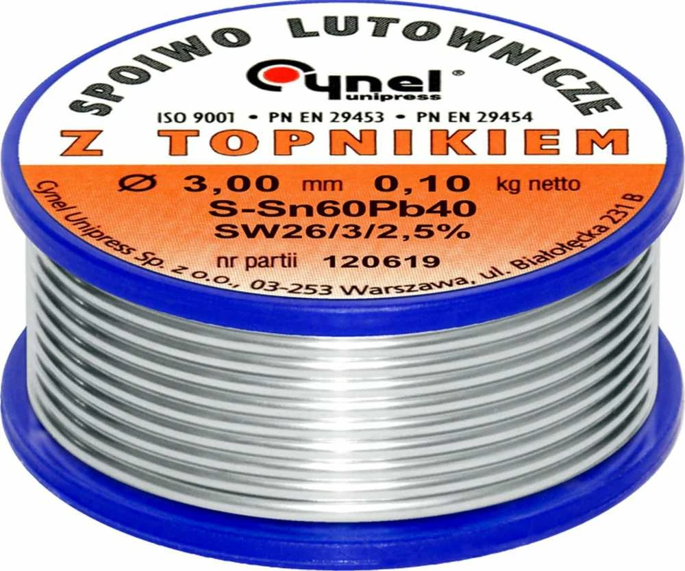 Blow Lydmetalis su fliusu CYNEL Sn60Pb40 SW26 3.00mm 100g