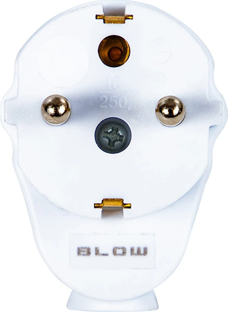 Blow WT-16U/Z PR kištukas, kampuotas baltas, su ausimi