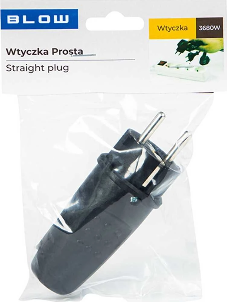 Blow WT-54 PR kištukas, tiesus, juodas