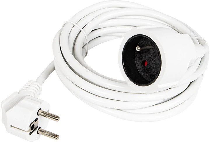 Blow PR-160 prailgintuvas, 1 lizdas su įžeminimu, 5 m, baltas (3x1.5 mm)