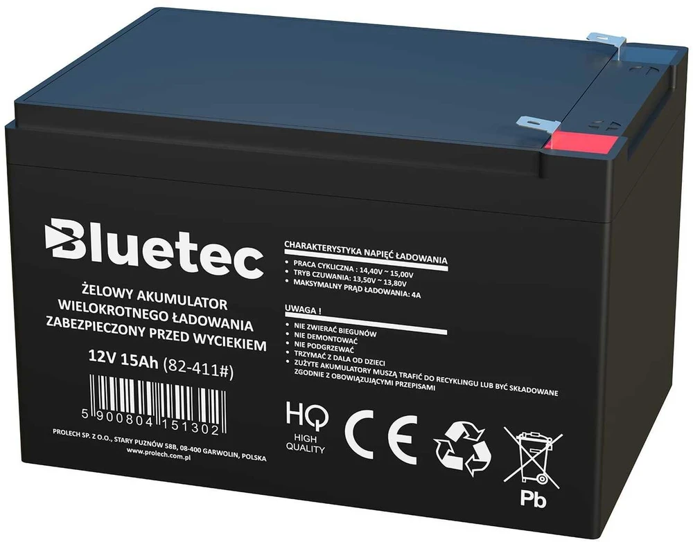 Blow Gelio akumuliatorius 12 V 15 Ah BLUETEC
