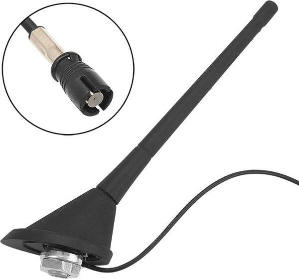 Juoda automobilio antena su Raku II jungtimi