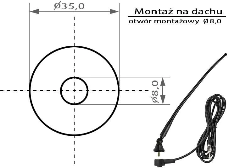 BLOW automobilio antenos montavimo schema