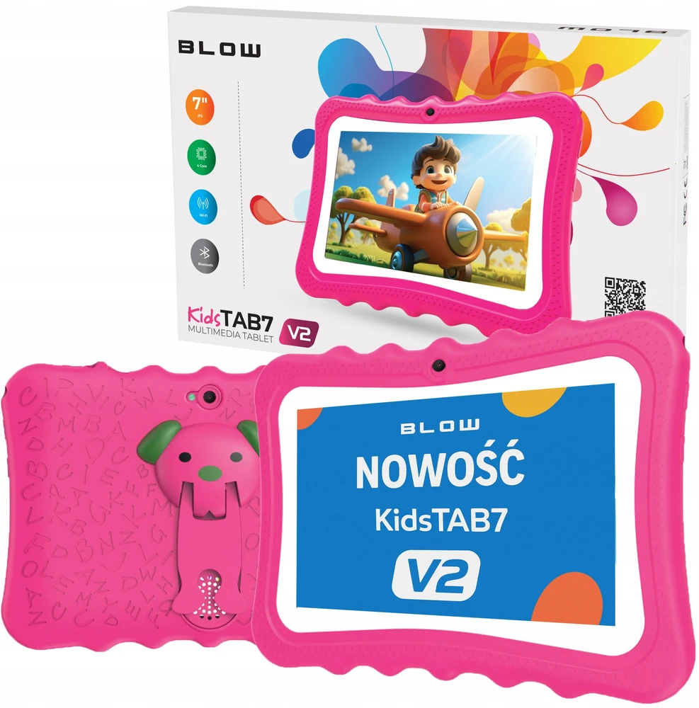 Planšetė KidsTAB7 V2 BLOW 4/32GB rožinis dėklas 2MP