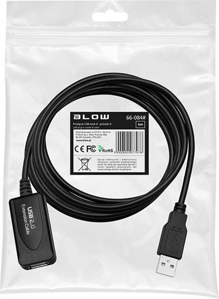 Blow USB - USB prailginimo kabelis 5m - Juodas