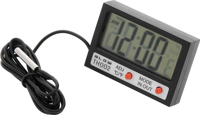 Skydinis termometras BLOW LCD+laikrodis TH002