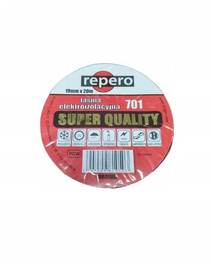 REPERO 701 RUDOS SPALVOS IZOLIACINĖ JUOSTĖ 19 MM X 20 M