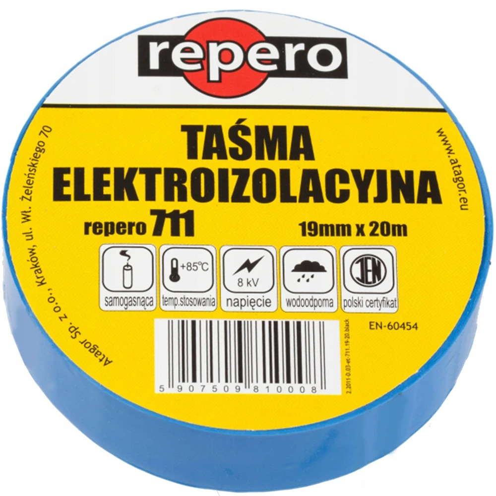 Blue Line REPERO 711E Izoliacinė juosta geltona 19 mm x 20 m