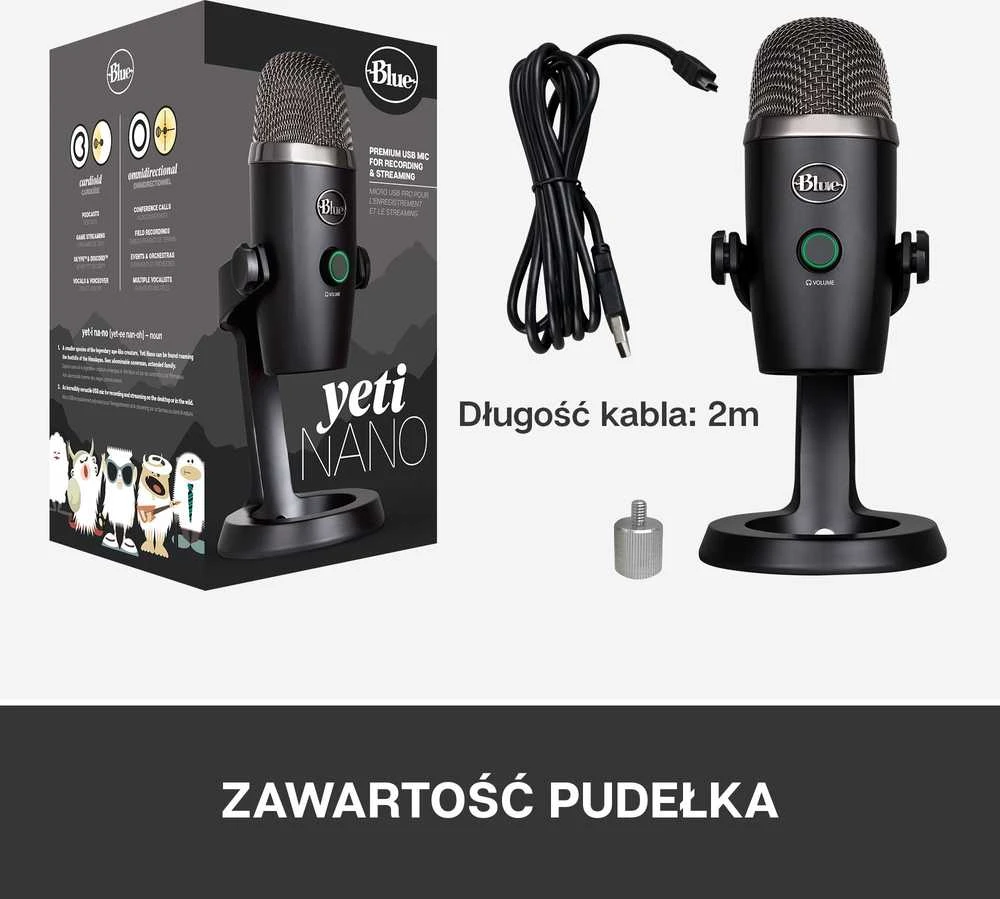 Blue Logitech G Mėlyna Yeti Nano (juodas) kondensatorinis mikrofonas