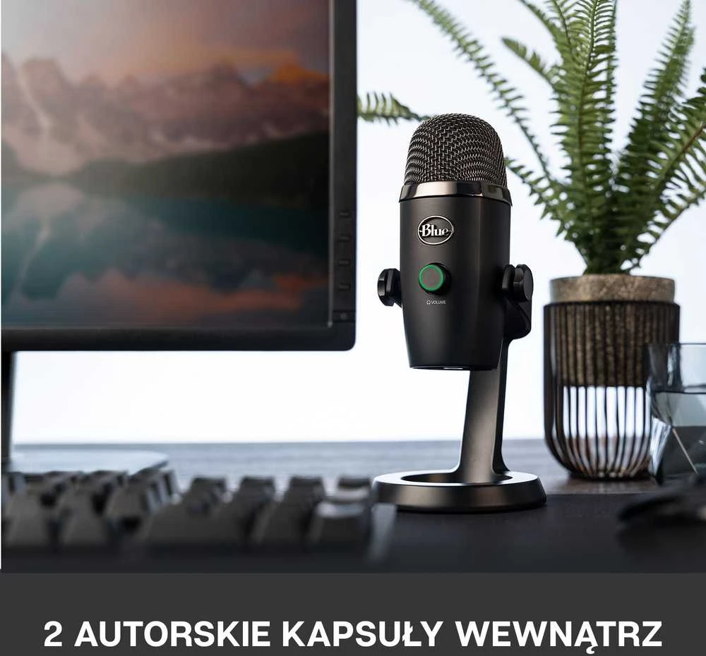 Blue Logitech G Mėlyna Yeti Nano (juodas) kondensatorinis mikrofonas