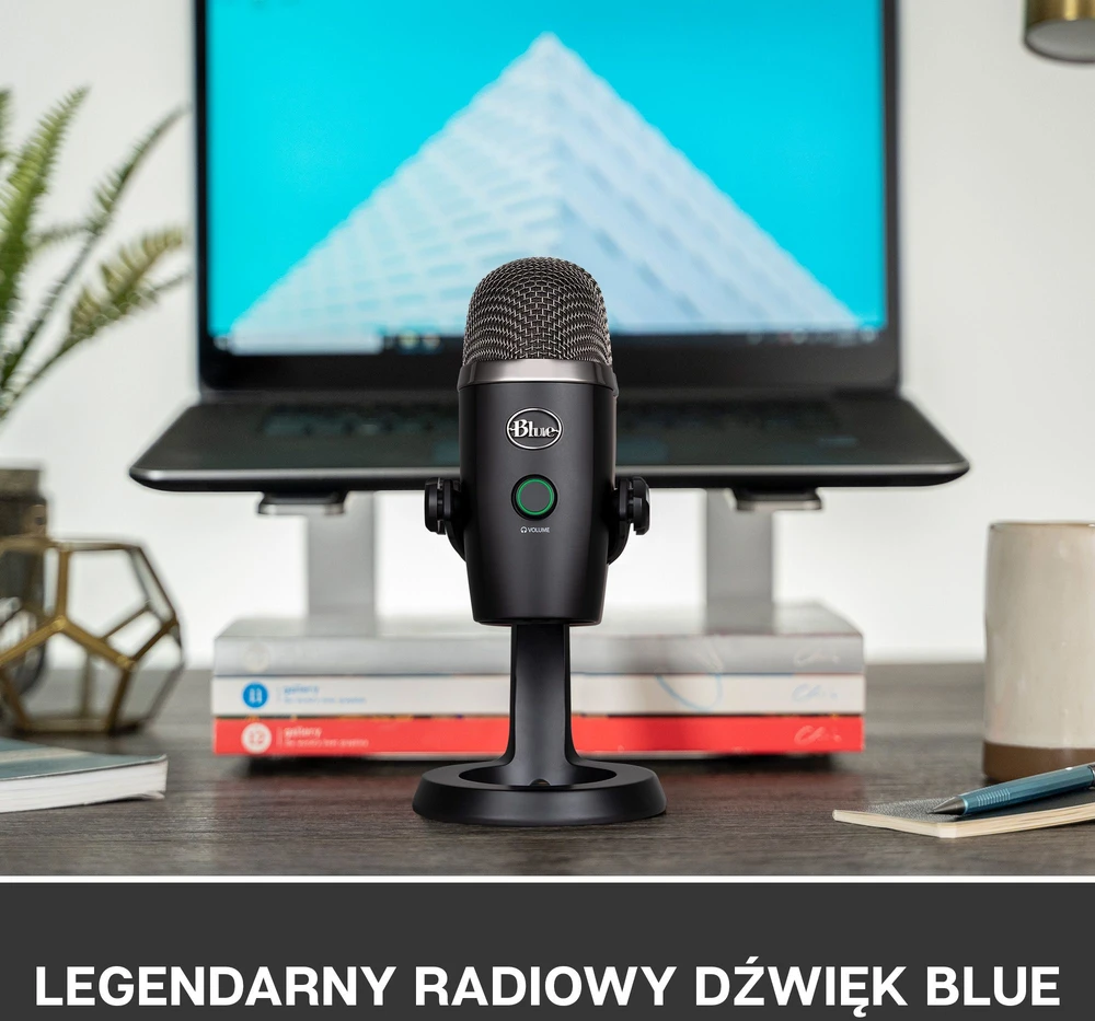 Blue Logitech G Mėlyna Yeti Nano (juodas) kondensatorinis mikrofonas