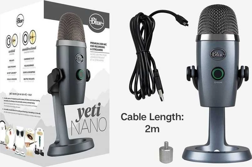 Blue Mikrofonas Yeti NanoShadGrey