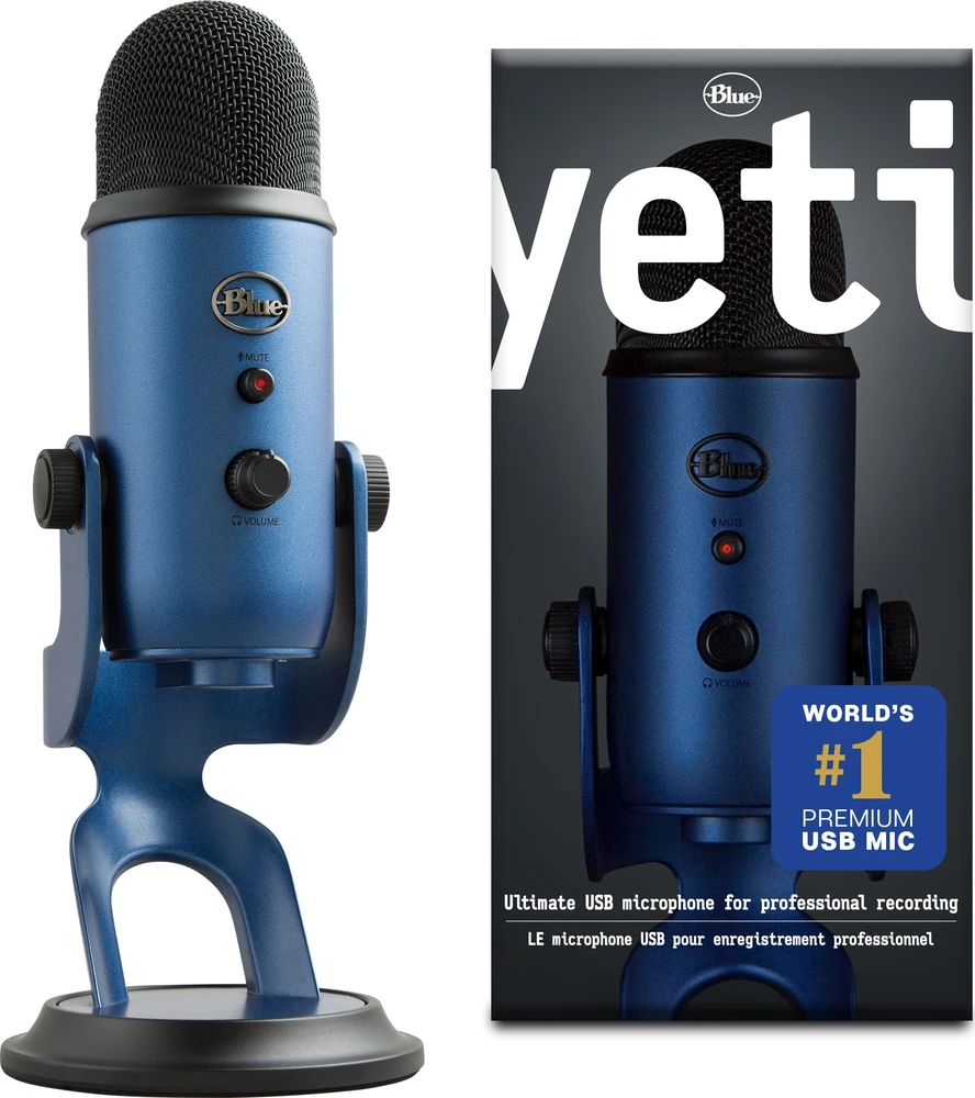 Logitech Mėlyna Mikrofonas Mėlyna Yeti USB - Mėlyna spalva