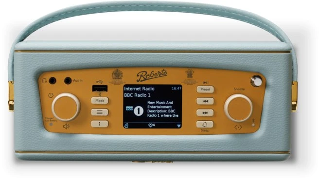 Roberts Radio „Mėlyna Radio Roberts“ radijo atgimimas „iStream3L“ anties kiaušinis Mėlyna