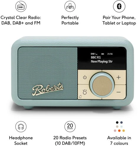 Roberts Radio Revival Petite 2 anties kiaušinio mėlyna