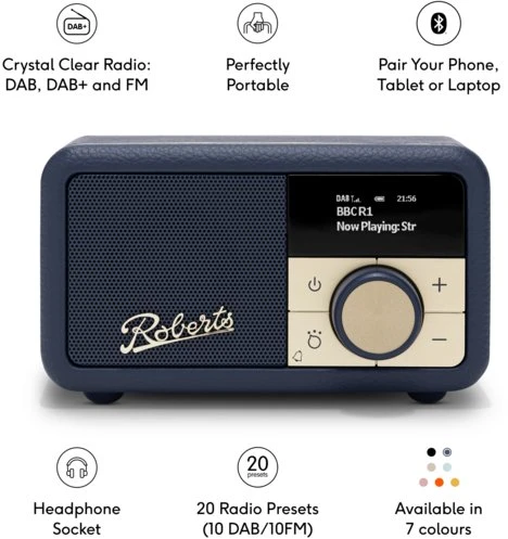 Roberts Radio Revival Petite 2 Midnight Mėlyna